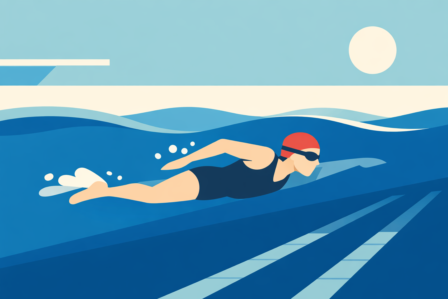 水の様子と泳ぎ方が心の状態を表しやすいんです