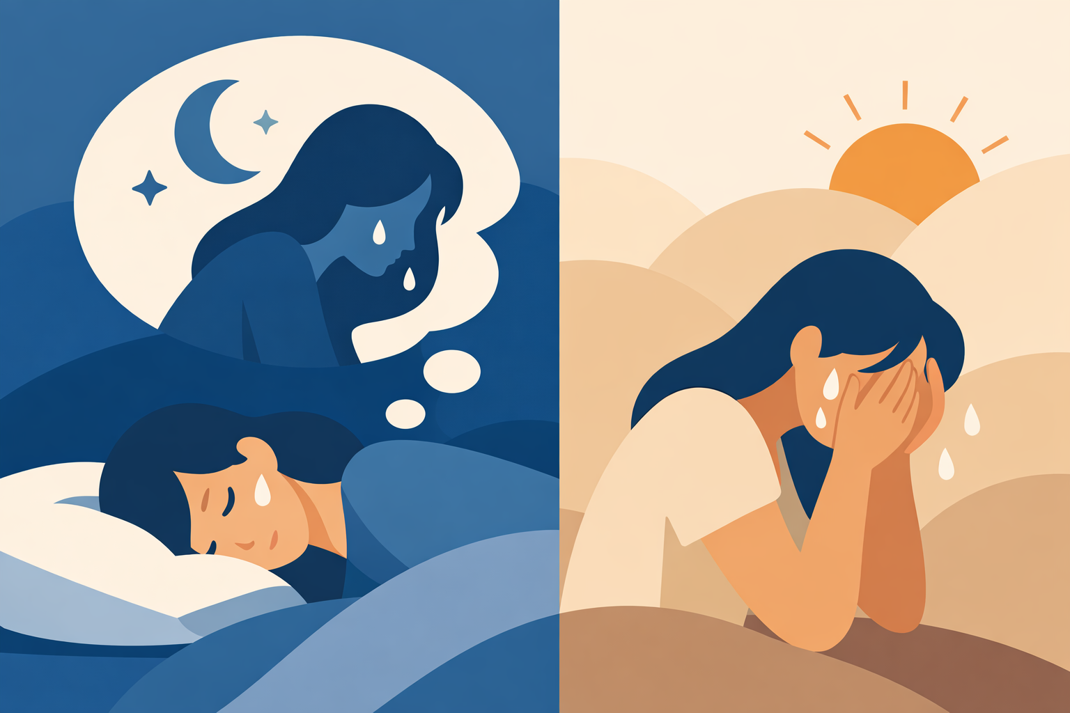 夢の中で泣く 起きても泣いてるのは、心と体の反応として起こることがある