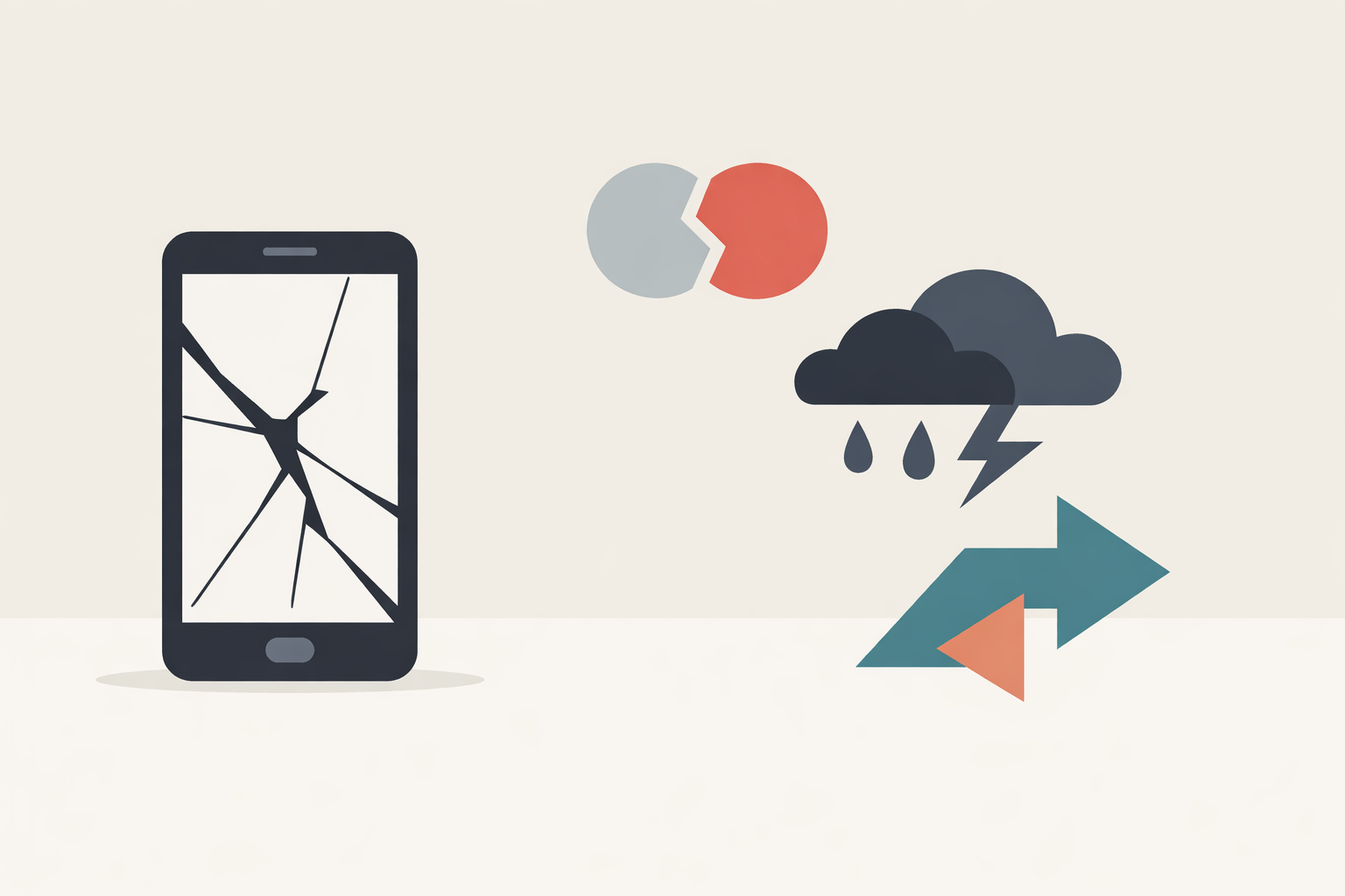 スマホが割れる夢は、関係のズレと心の転機を知らせることが多いようです