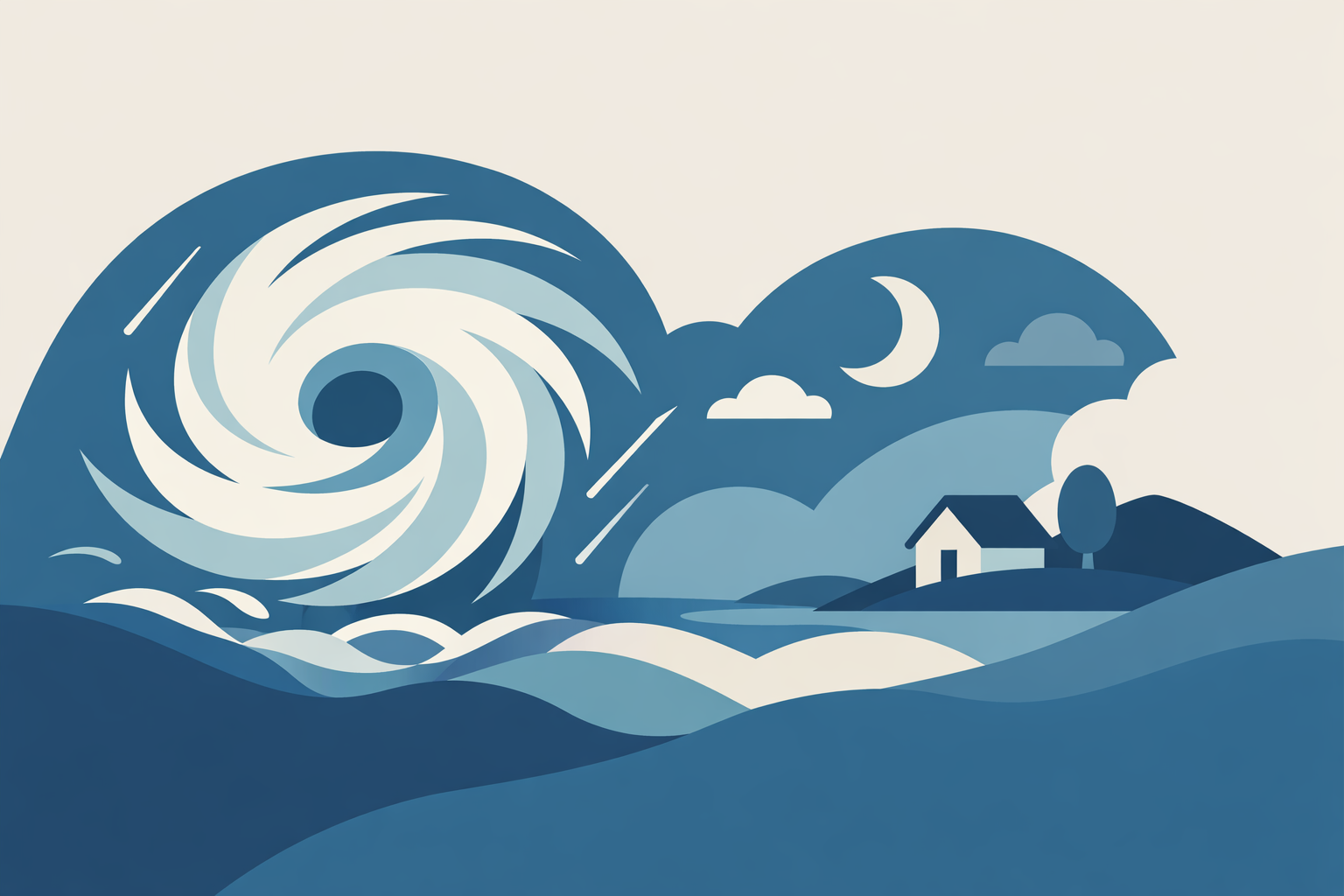 台風の夢は「感情の渦」と「環境の変化」のサインとされます